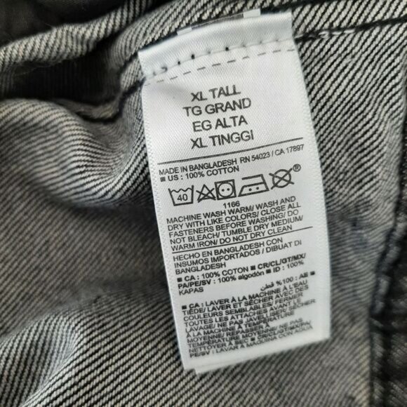 OLD NAVY | Oversized Boxy Classic Button Down Jean Jacket Black Sz XL T - Picture 13 of 14